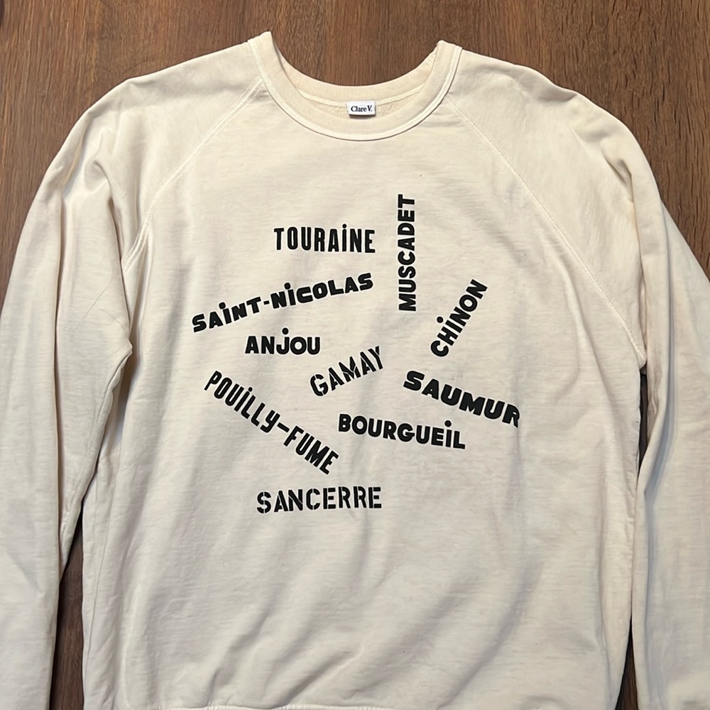 Clare V. Sweatshirt - Valle De Loire - Cream Size Small